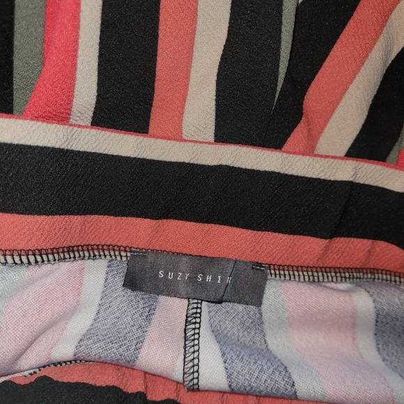 Suzy Shier Colorful Striped Wide Leg Capris Pants L - Picture 2 of 2